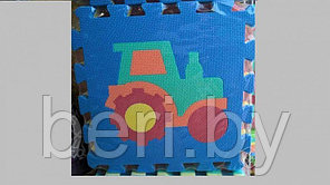 Мягкий коврик - пазл Машины, транспорт 10 элементов, 30х30 см, коврик для малышей, Малайзия, 1025