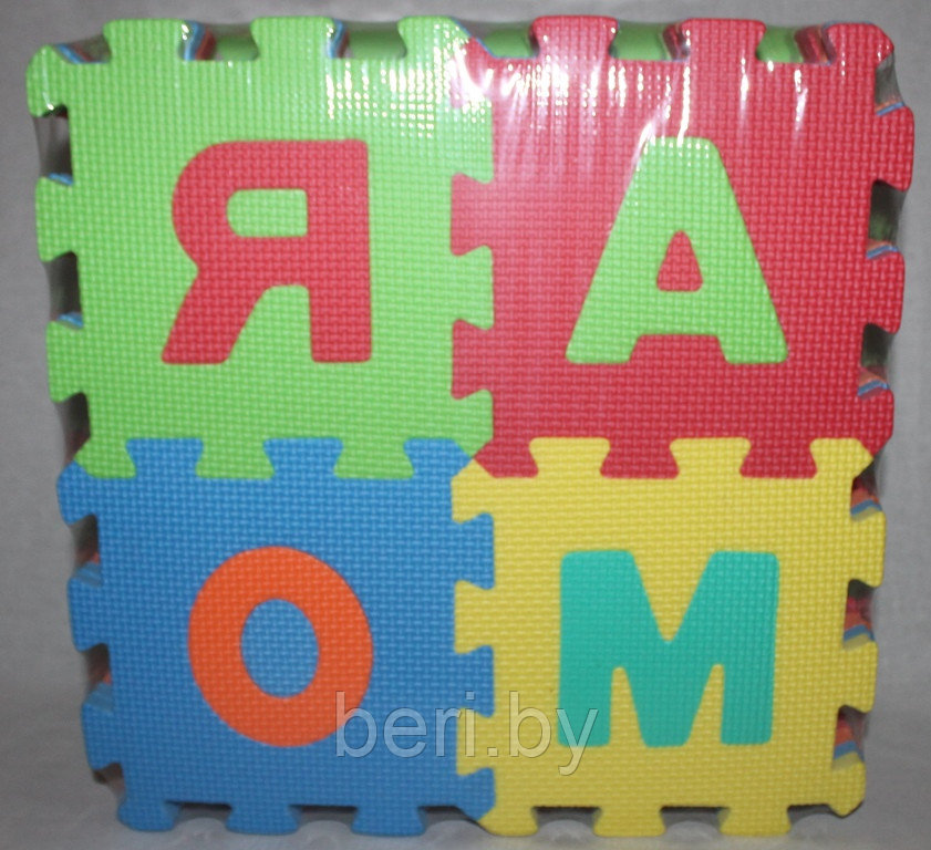 Мягкий коврик - пазл Буквы+цифры 48 элементов, 16х16 см, коврик для малышей, Малайзия, 1101-AT/48 - фото 1 - id-p62095977