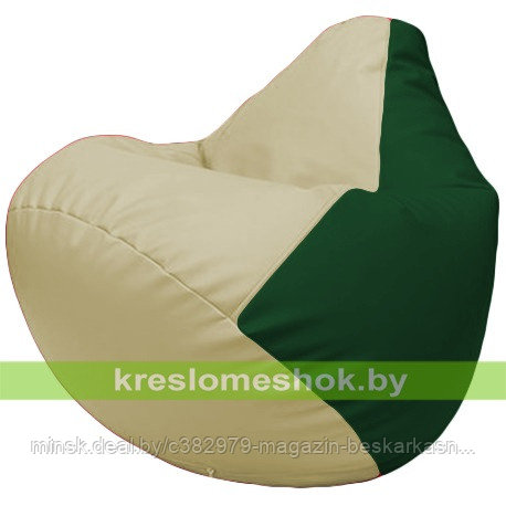 Кресло мешок Груша Г2.3-1001 светло-бежевый и зеленый