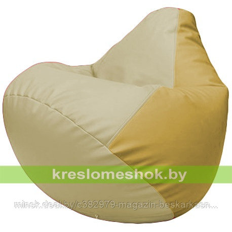 Кресло мешок Груша Г2.3-1008 светло-бежевый и охра