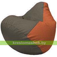 Кресло мешок Груша Г2.3-1723 серый и оранжевый