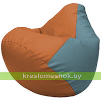 Кресло мешок Груша Г2.3-2036 оранжевый и голубой