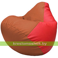 Кресло мешок Груша Г2.3-2309 оранжевый и красный