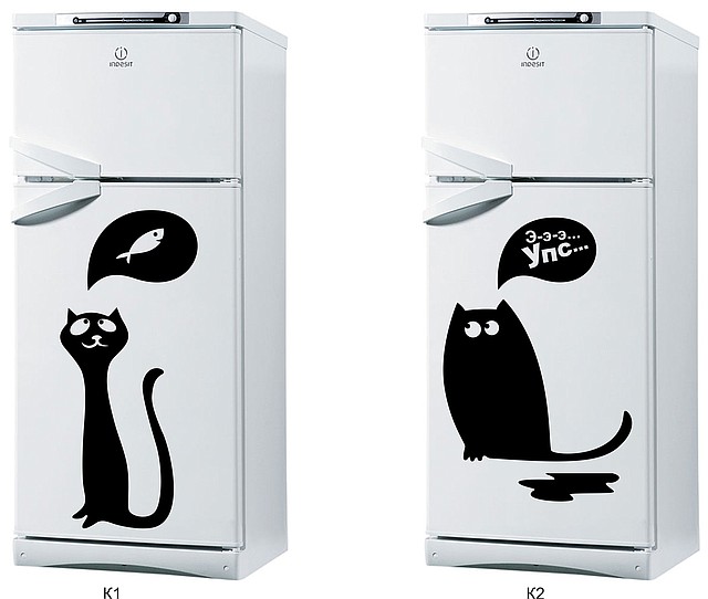 Наклейки на холодильник, стикеры Коты