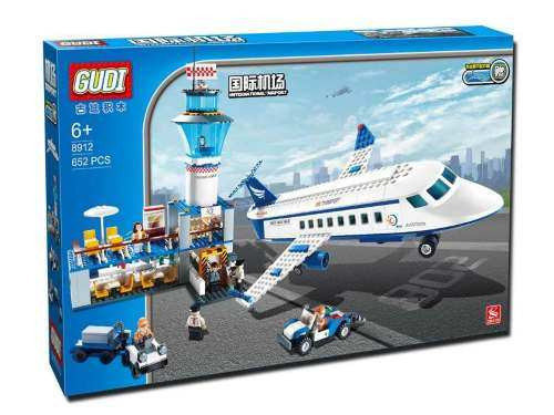 Конструктор GUDI 8912 City Air Plane Международный аэропорт 652 детали - фото 1 - id-p59291702