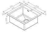 Мойка кухонная из нержавеющей стали ZorG INOX-PVD SZR-51 GRAFIT, фото 2
