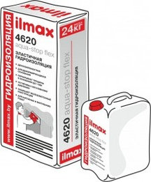 Гидроизоляция ilmax 4620 aqua-stop flex 25кг + 8л