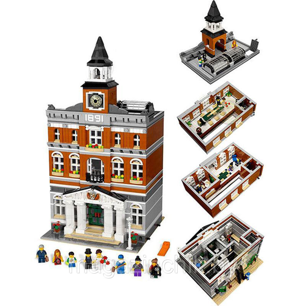 Конструктор Ратуша Town Hall 2101, 2859 дет., 8 минифигурок, аналог LEGO Creator 10224 - фото 4 - id-p59331454