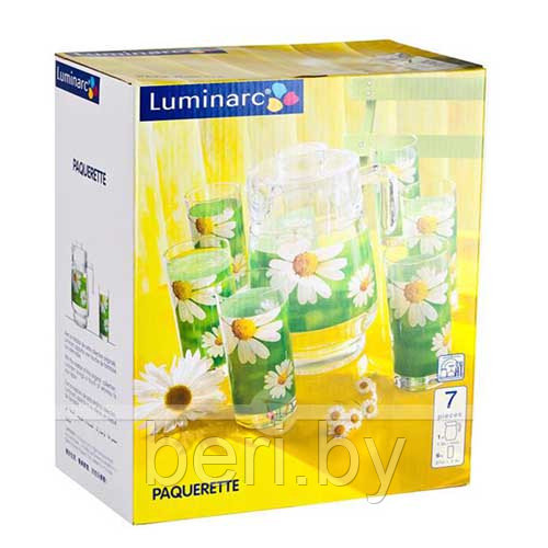 Набор Luminarc 7 предметов (кувшин + стаканы) на 6 персон PAQUERETTE G1982 - фото 3 - id-p59367232