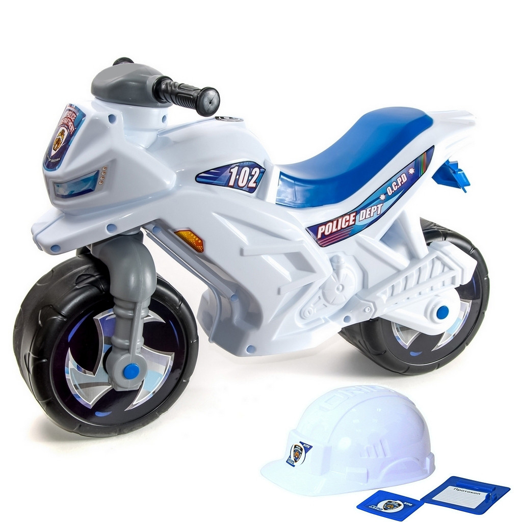 Мотоцикл-каталка Сузуки Полиция со шлемом (звук) Орион 501B4 - фото 1 - id-p59440916