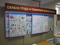 Шторная система "Охрана труда и пожарная безопасность"  р-р  200*100 см на 9 плакатов 50*70 см