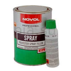 NOVOL 1201+р Шпатлёвка Spray 3K для нанесения распылением 1,2кг + растворитель THIN 880 50мл