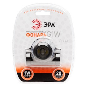 G1W Фонарь ЭРА Налобный 1W LED, коллиматор, 3хААА, бл (25/100/600 - фото 2 - id-p59535926