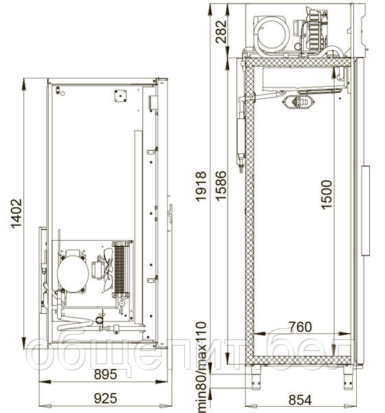 Шкаф холодильный Polair CM114-S (1400 л, 0..+6) - фото 2 - id-p23448931