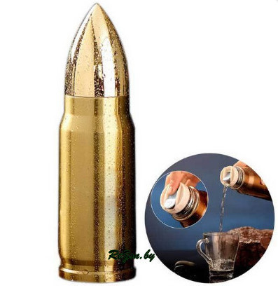 Термос пуля Bullet Flask металлический (золото, 500 мл.) - фото 1 - id-p59581651