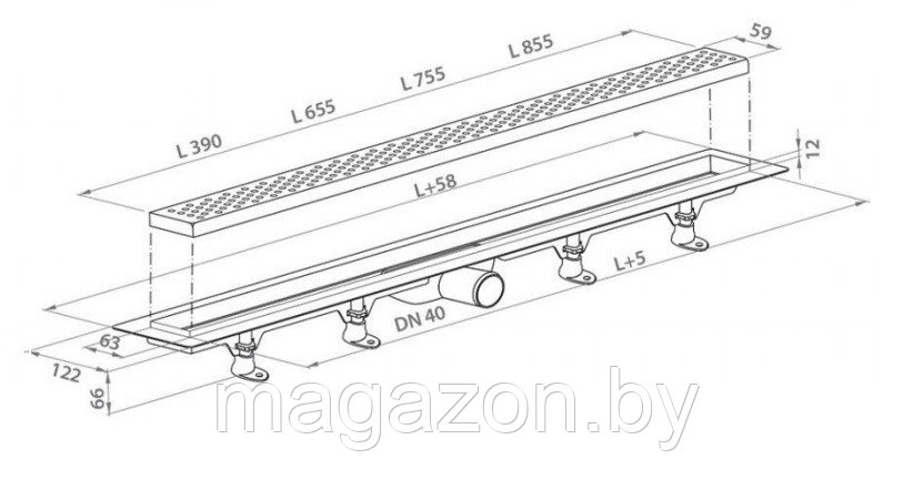 Душевой трап 700 PlastBrno Design 1 SZE1650 - фото 4 - id-p50669311