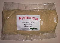 Тесто сухое красное для рыбалки Fishкорм мотыль (100 гр.)