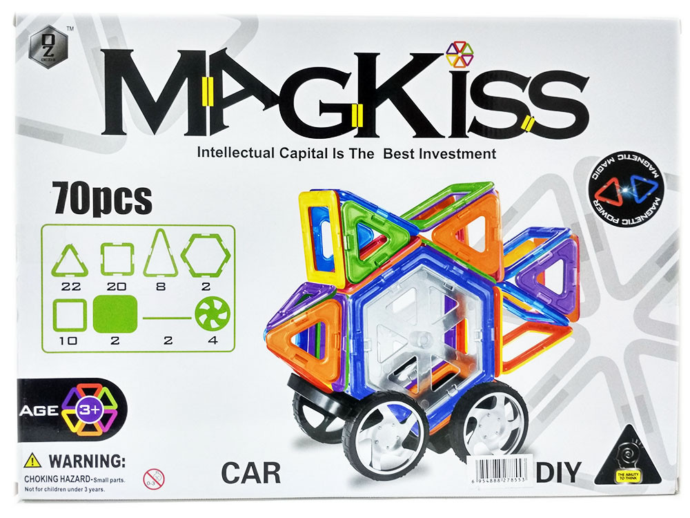 Магнитный конструктор MagKiss 70 деталей - фото 1 - id-p59650841
