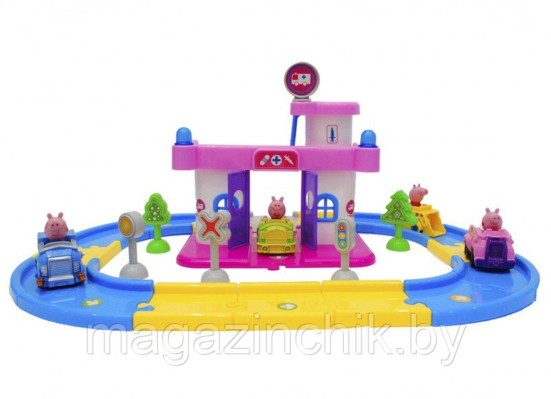 Игровой набор Свинка Пеппа Автодорога Peppa Pig, 4 фигурки на машинках, xz-366 - фото 4 - id-p59676926