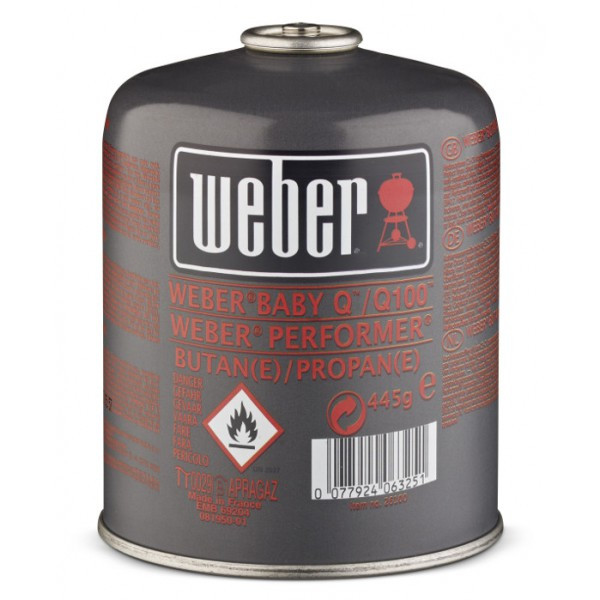 Газовый баллон (картридж) 445г. для грилей Weber Q и Performer Deluxe - фото 1 - id-p59688372