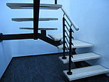 Внутридомовые лестницы на металлическом косоуре с деревянными ступенями, фото 9