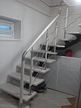 Внутридомовые лестницы на металлическом косоуре с деревянными ступенями, фото 8