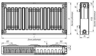 Радиатор стальной панельный Лидея ЛК 21 500х2400 с боковым подключением, фото 3