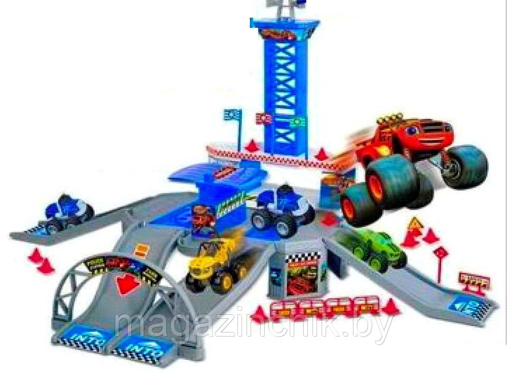 Игровой набор Вспыш и чудо-машинки Парковка гараж с трассой ZY-651, 2 машинки, Blaze - фото 2 - id-p59823363