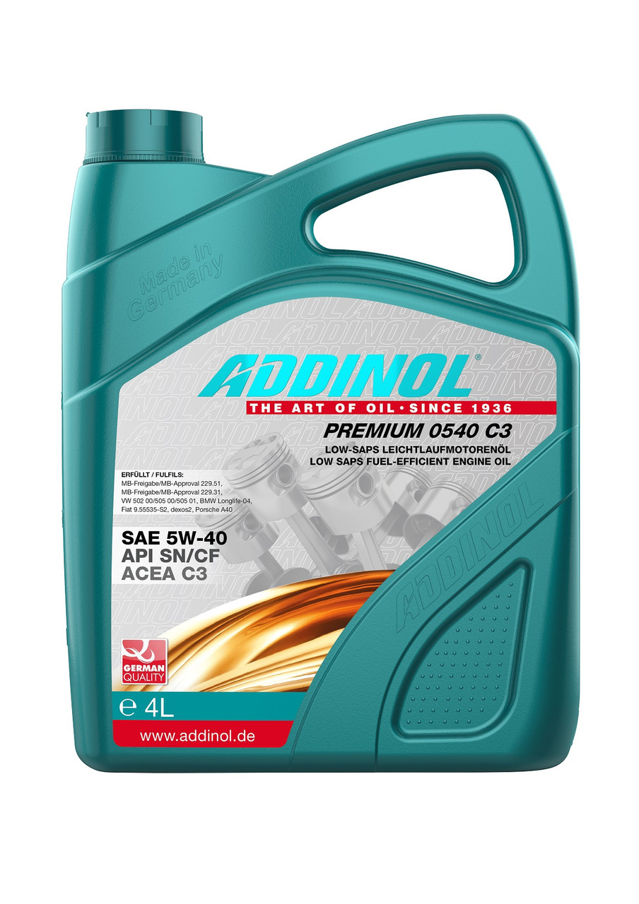 Синтетическое моторное масло ADDINOL Premium 0540 C3, 5W-40, 4л