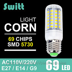   Высокая Мощность 220 В 240 В СВЕТОДИОДНЫЕ Лампы кукурузы лампы Прожектор SMD 5730 лампада сид E27 E14