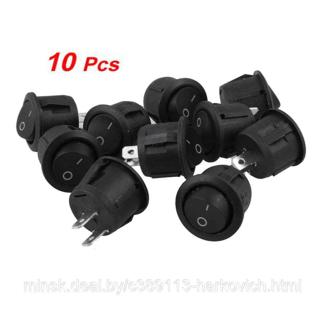 Акция! 10 Шт. AC 6A 10A 250 В На Off Snap in SPST Круглый Лодка Rocker Switch Black