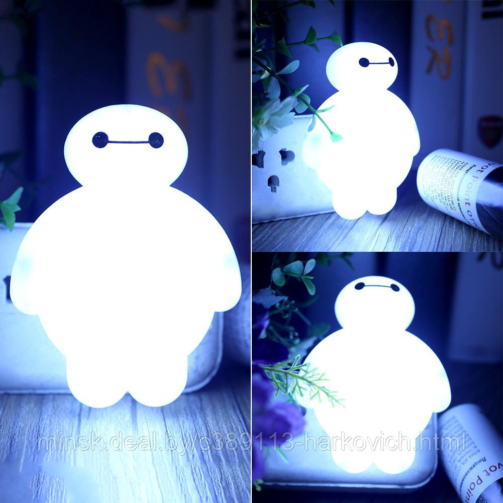 BayMax Датчик СВЕТОДИОДНОЙ Night Light Спальня Лампы Энергосберегающие Симпатичные Лампы Украшения