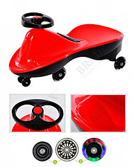 Машинка детская со светящимися полиуретановыми колесами «БИБИКАР СПОРТ» красный