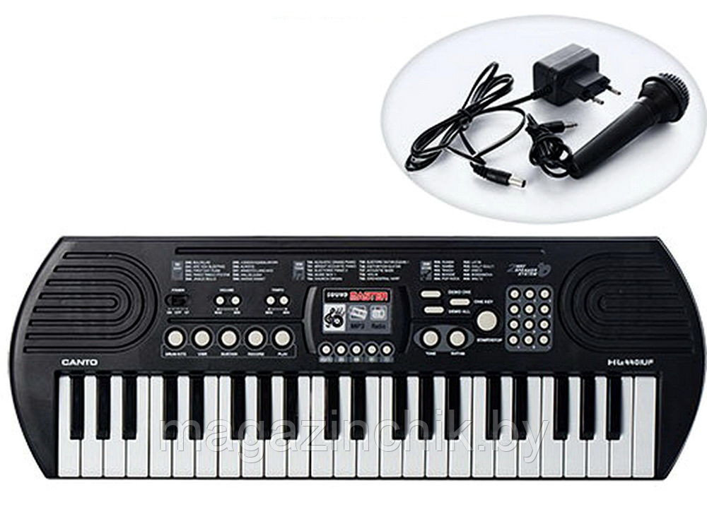 Детский электронный синтезатор пианино с микрофоном, радио и USB 4401UF, от сети и батареек - фото 2 - id-p59901609