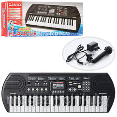 Детский электронный синтезатор пианино с микрофоном, радио и USB 4401UF, от сети и батареек