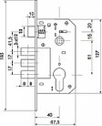 Корпус замка в комплекте с ручкой SET F1511W/B AB, фото 2