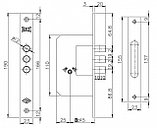 Замок врезной крестообразный 189/3MF (45 mm) (латунь) 5 кл., фото 2