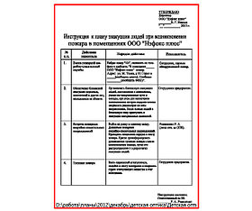 Инструкция к плану эвакуации при пожаре