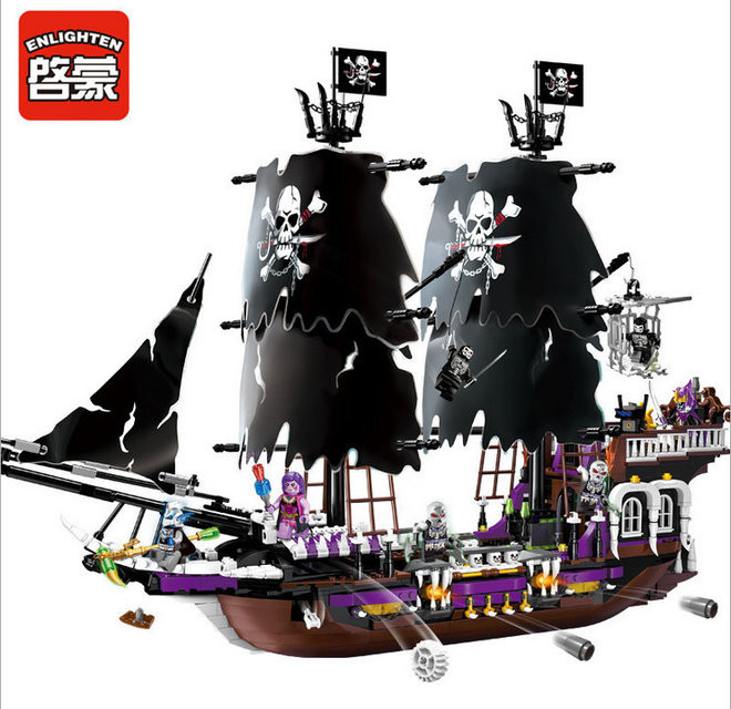 Конструктор Brick 1313 Legendary Pirates Огромный корабль скелетов 1456 деталей - фото 3 - id-p60315993