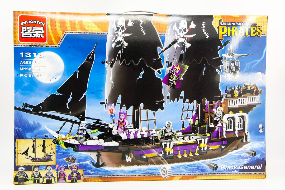 Конструктор Brick 1313 Legendary Pirates Огромный корабль скелетов 1456 деталей - фото 5 - id-p60315993