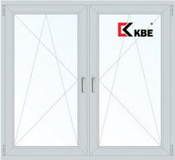 Окно ПВХ двустворчатое KBE на кухню - фото 2 - id-p60316443