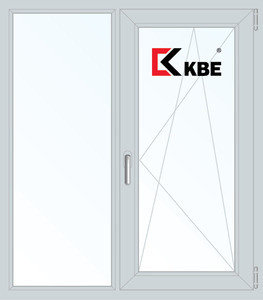 Окно ПВХ двустворчатое KBE на кухню, фото 2