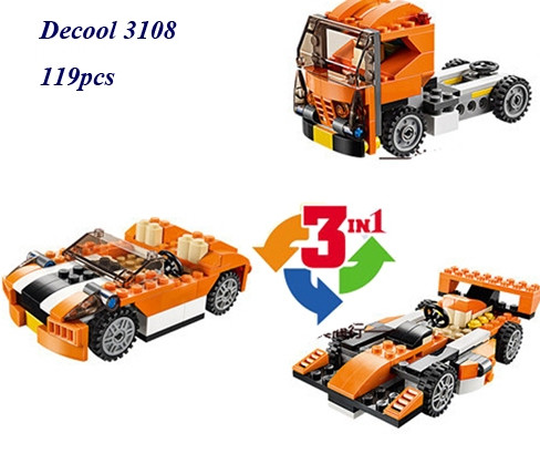 Конструктор Decool 3108 "Architect 3в1" Машины (аналог LEGO) 119 деталей - фото 2 - id-p60316617