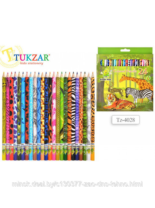 Набор цветных карандашей, 24 цветов. TUKZAR TZ 4028