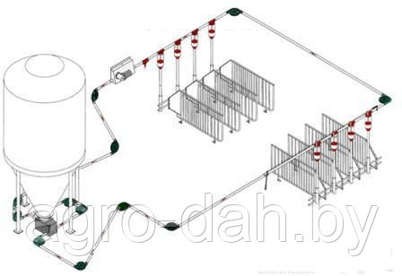 Цепь-шайбовая система раздачи корма - фото 1 - id-p2446804
