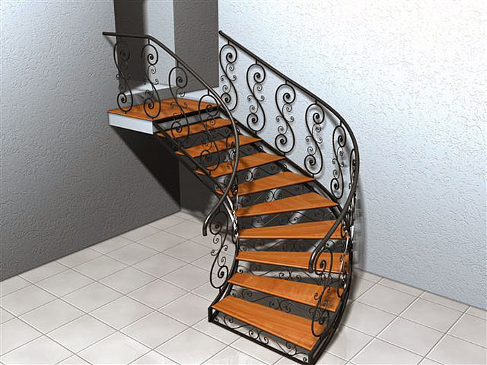 Перила для лестниц из металла с коваными элементами. Изготовление. Установка. - фото 1 - id-p60448735