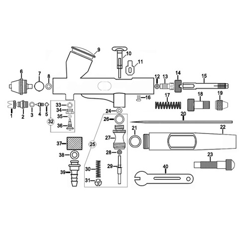 Аэрограф JAS 1117 (0.3mm) - фото 2 - id-p948074