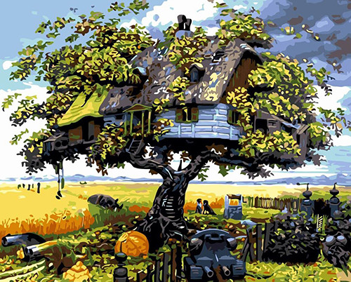 Картина по номерам Дом в ветвях 40х50 см - фото 3 - id-p60490202