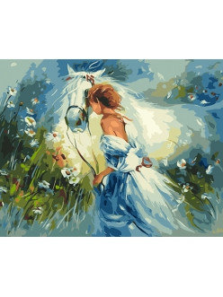 Картина по номерам Девушка с лошадью (PC4050208) 40х50 см, фото 2