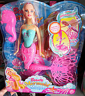 Детская игрушка кукла русалка "русалочка" с вращающимся хвостом вращается хвост c расческой